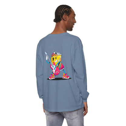 Rock Star  Long Sleeve Tee, Garment-Dyed Shirt for Music Lovers, Streetwear, Concert Casual, Unique Gift Idea