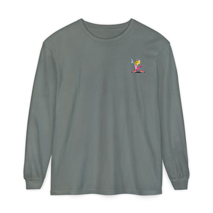 Rock Star  Long Sleeve Tee, Garment-Dyed Shirt for Music Lovers, Streetwear, Concert Casual, Unique Gift Idea