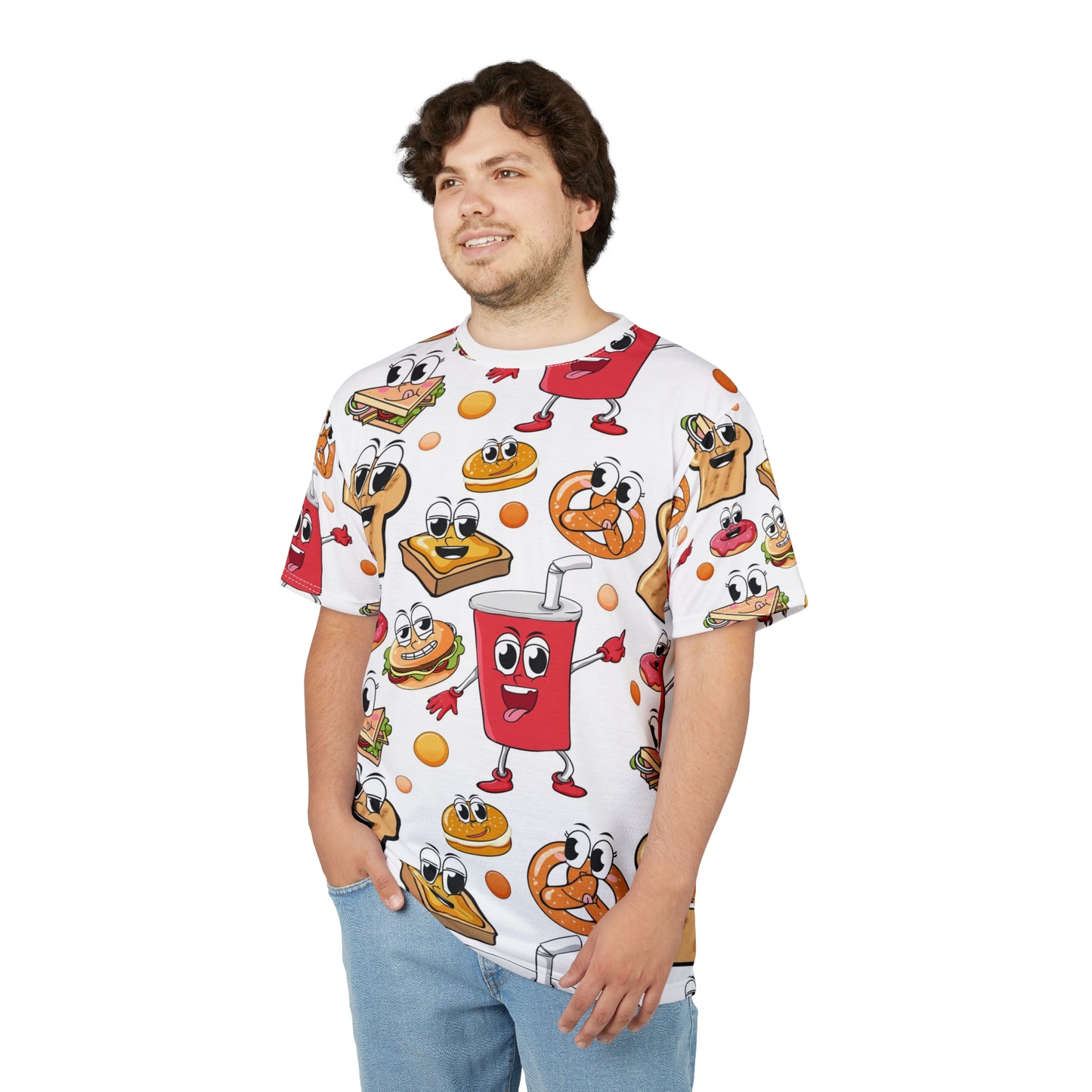 Playful Foodie Tee - Whimsical  T-Shirt, Cartoon Food Design, Fun Gift for Food Lovers, Party Wear, Casual Style