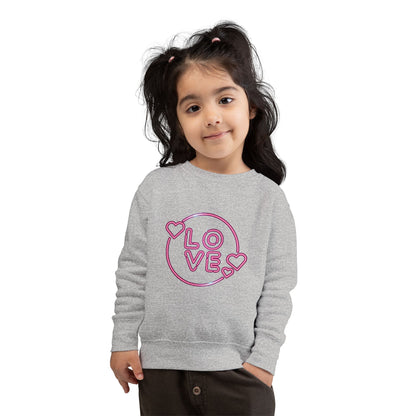 Toddler Love Sweatshirt, Cute Children's Sweatshirt, Kids  Gift, Cozy Toddler Apparel, Heart Design Sweatshirt