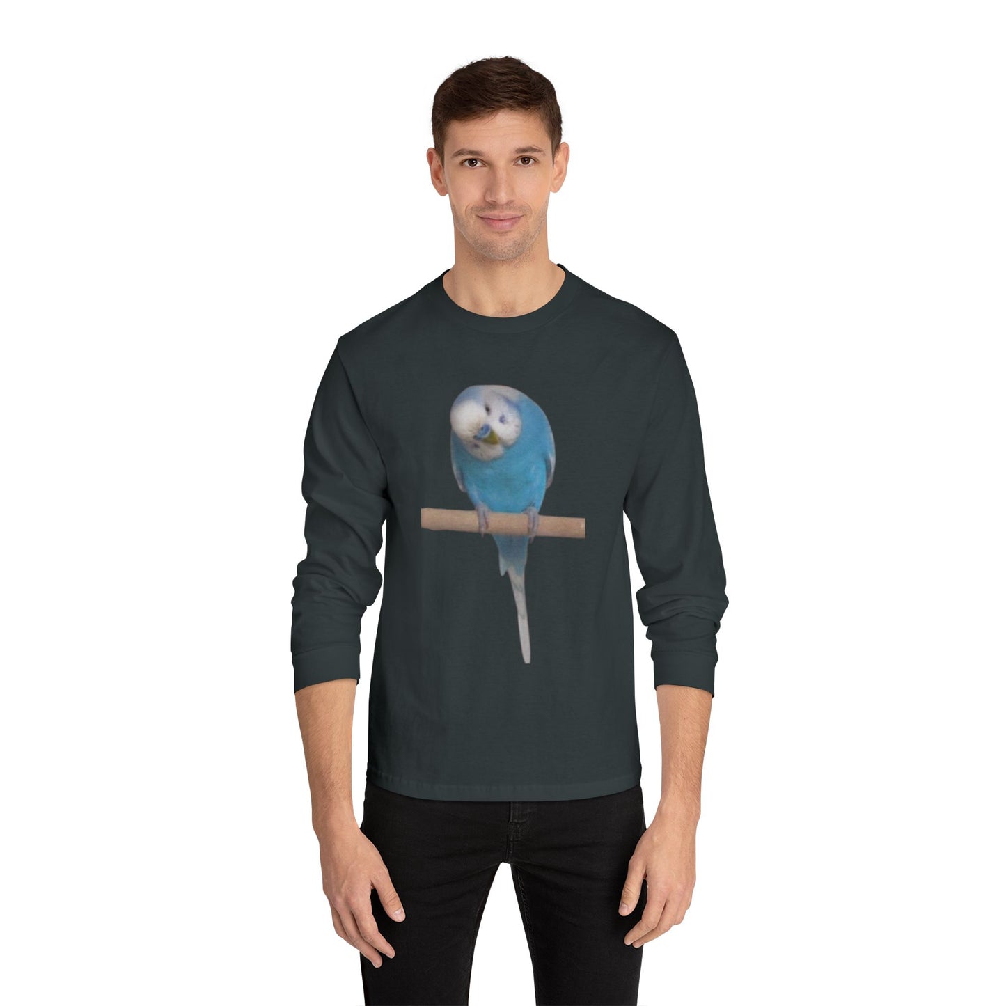 Funny Parrot Long Sleeve T-Shirt, Bird Lover's Gift,  Tee for Animal Enthusiasts, Cute Graphic Tee, Casual Wear