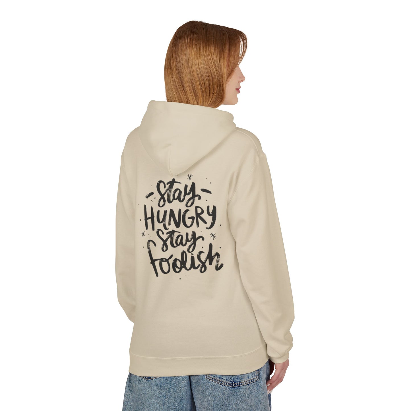 Inspirational Fleece Hoodie - Stay Hungry Stay Foolish, Sweatshirt, Cozy Gift, Motivational Apparel, Everyday Style