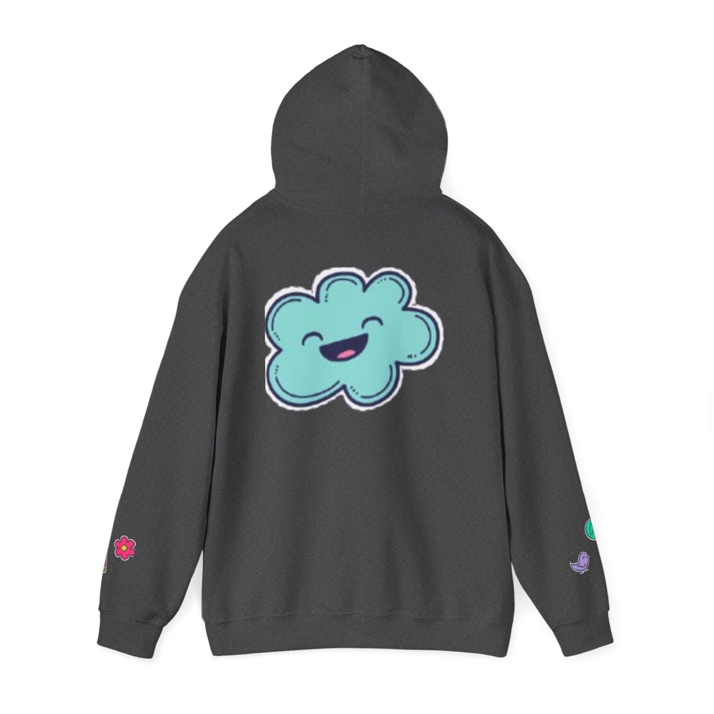 Cute Illustrated Hoodie with Flowers,  Sweatshirt for Spring, Funny Cloud Design, Gift for Teens, Cozy Casual Wear