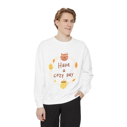 Cozy Day Sweatshirt | Garment-Dyed | Cute Fall Fashion, Everyday Wear, Gift for Her, Relaxed Style, Autumn Apparel