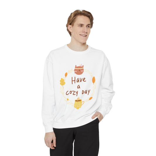 Cozy Day Sweatshirt | Garment-Dyed | Cute Fall Fashion, Everyday Wear, Gift for Her, Relaxed Style, Autumn Apparel