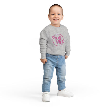 Toddler Love Sweatshirt, Cute Children's Sweatshirt, Kids  Gift, Cozy Toddler Apparel, Heart Design Sweatshirt