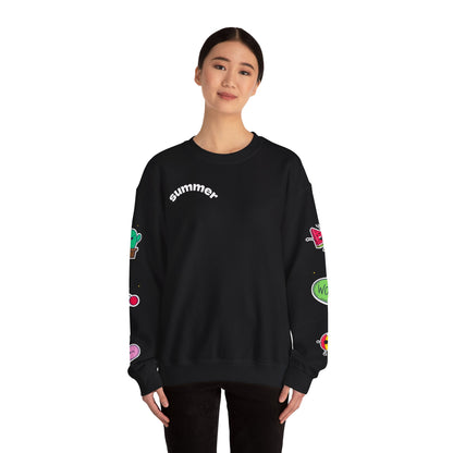 Cool Summer Vibes  Crewneck Sweatshirt, Lightweight Casual Wear, Summer Fashion, Gift for Friends, Sunny Day Outfits, Trendy Apparel