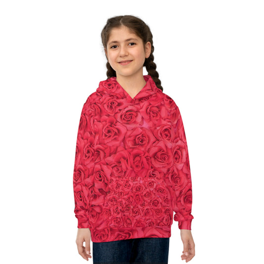 Romantic Floral Children's Hoodie, Cute Kids Pullover, Cozy Spring Apparel, Perfect Gift for Birthdays, Valentine's Day, Everyday Wear