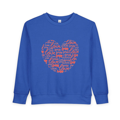Toddler Love Heart Sweatshirt, Cute Baby Crewneck, Valentine Gift, Adorable Kids Apparel, Heart Sweatshirt for Toddlers