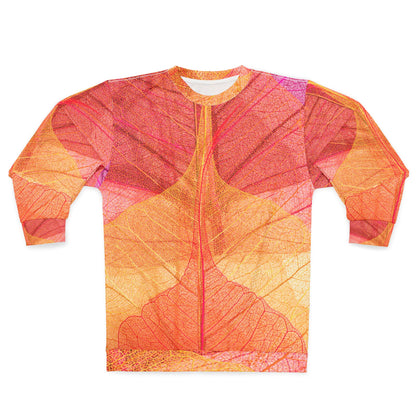 Leaves  Sweatshirt -Autumn, Cozy Fall Apparel, Gift for Nature Lovers, Unique AOP Design, Perfect for Cool Days