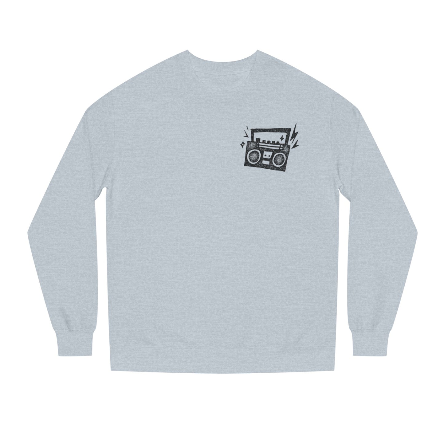 Retro Boombox Sweatshirt - Music Lover Apparel, Gift for Him,  Crew Neck, Casual Wear, Cozy Fashion
