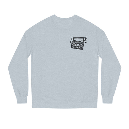 Retro Boombox Sweatshirt - Music Lover Apparel, Gift for Him,  Crew Neck, Casual Wear, Cozy Fashion