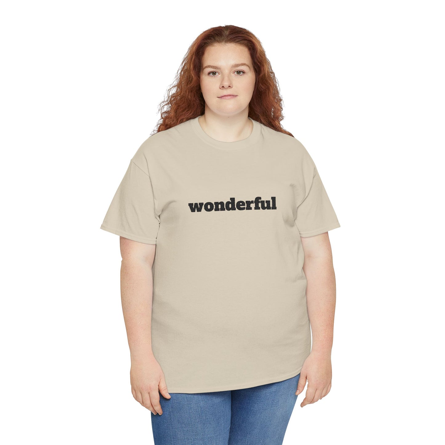 Wonderful Vibes  Heavy Cotton Tee, Casual Graphic Tee, Gift for Friends, Positive Affirmation Shirt, Everyday Wear, Birthday Gift