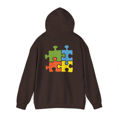 Colorful Puzzle Piece Hoodie for Creative Minds, Perfect for Gifts, Cozy Sweatshirt for Everyday Wear,