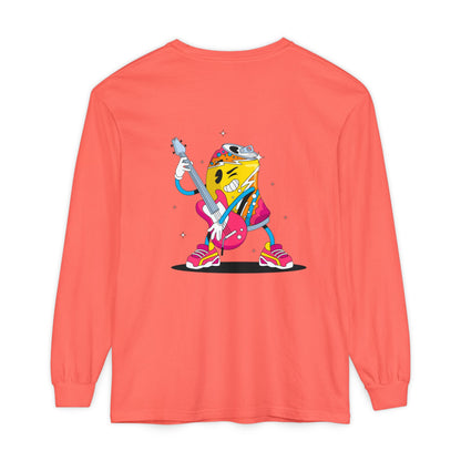 Rock Star  Long Sleeve Tee, Garment-Dyed Shirt for Music Lovers, Streetwear, Concert Casual, Unique Gift Idea