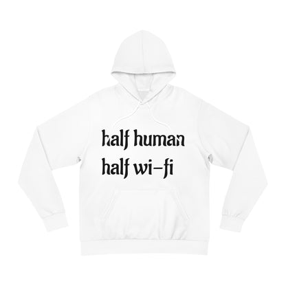 Half Human Half Wi-Fi Hoodie, Trendy Sweatshirt for Tech Lovers, Unique Gift for Geeks, Perfect for Everyday Wear, Internet Culture Apparel