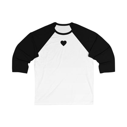 Heart Design 3/4 Sleeve Baseball Tee, Casual Wear, Gift for Him/Her, Sports Apparel,