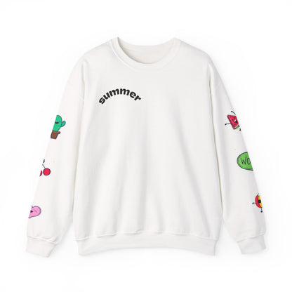 Cool Summer Vibes  Crewneck Sweatshirt, Lightweight Casual Wear, Summer Fashion, Gift for Friends, Sunny Day Outfits, Trendy Apparel