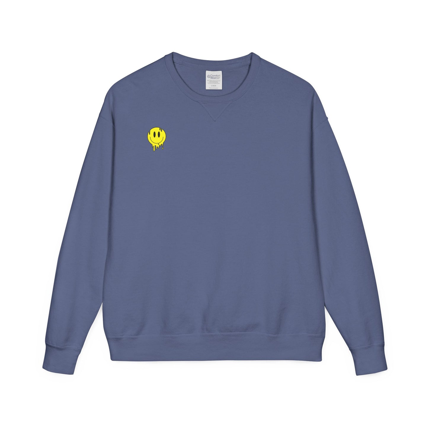 Smiley Face ComfortWash Sweatshirt | Cozy  Crewneck for Everyday Wear, Gifts, Relaxation, Casual Outfits, Cheerful Vibe