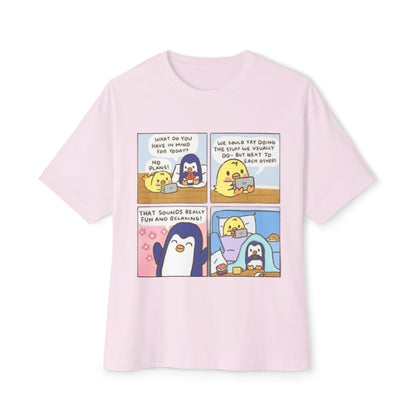 Cute Penguin Graphic Tee, Funny Animal Oversized T-Shirt, Cartoon Lovers Gift, Casual Summer Wear, Cozy Lounge Top