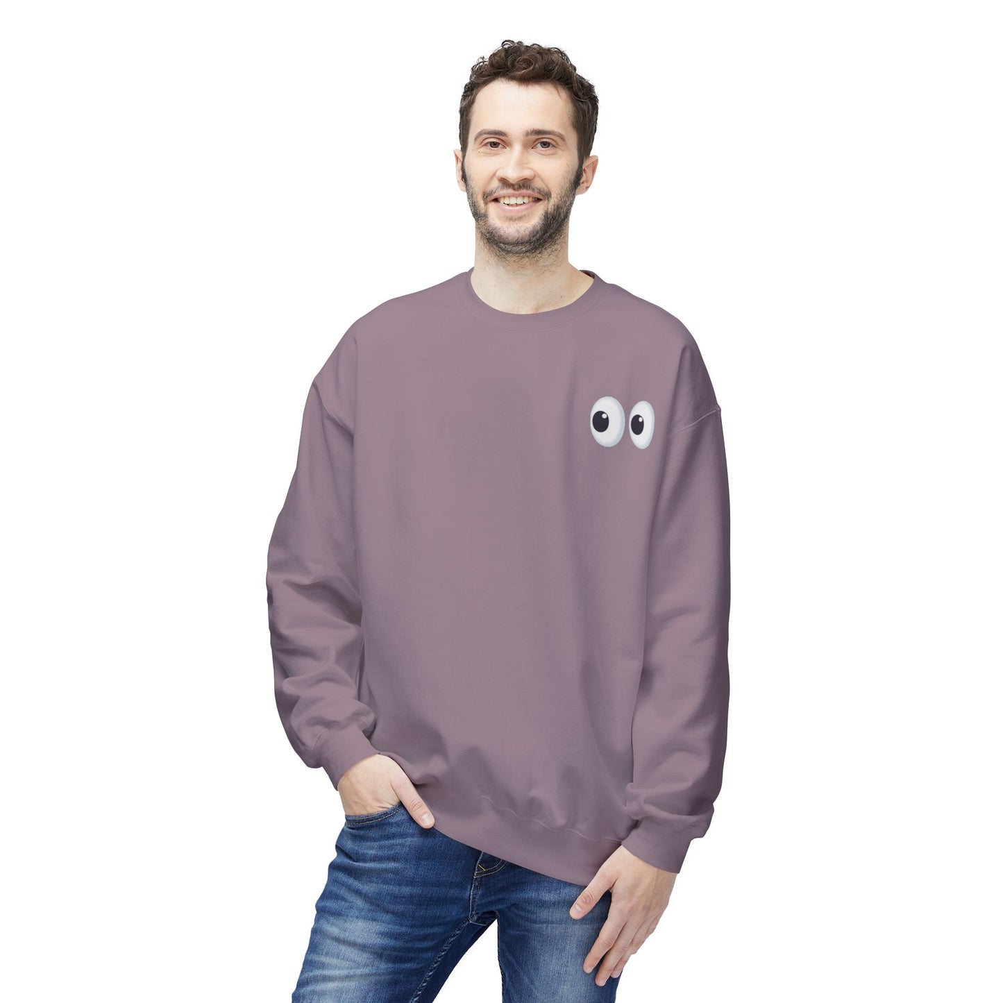 Cute Eyes Crewneck Sweatshirt, Cozy  Fleece, Perfect for Gifts, Casual Wear, Everyday Comfort