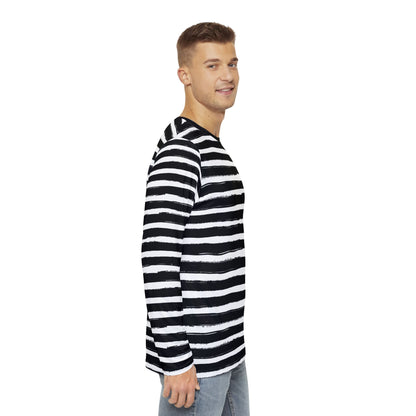 Stylish Striped Long Sleeve Shirt for Men, Casual Wear, Layering Top, Ideal Gift for Any Occasion, Unique Fashion Statement