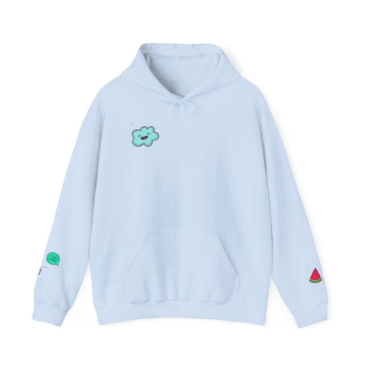 Cute Illustrated Hoodie with Flowers,  Sweatshirt for Spring, Funny Cloud Design, Gift for Teens, Cozy Casual Wear