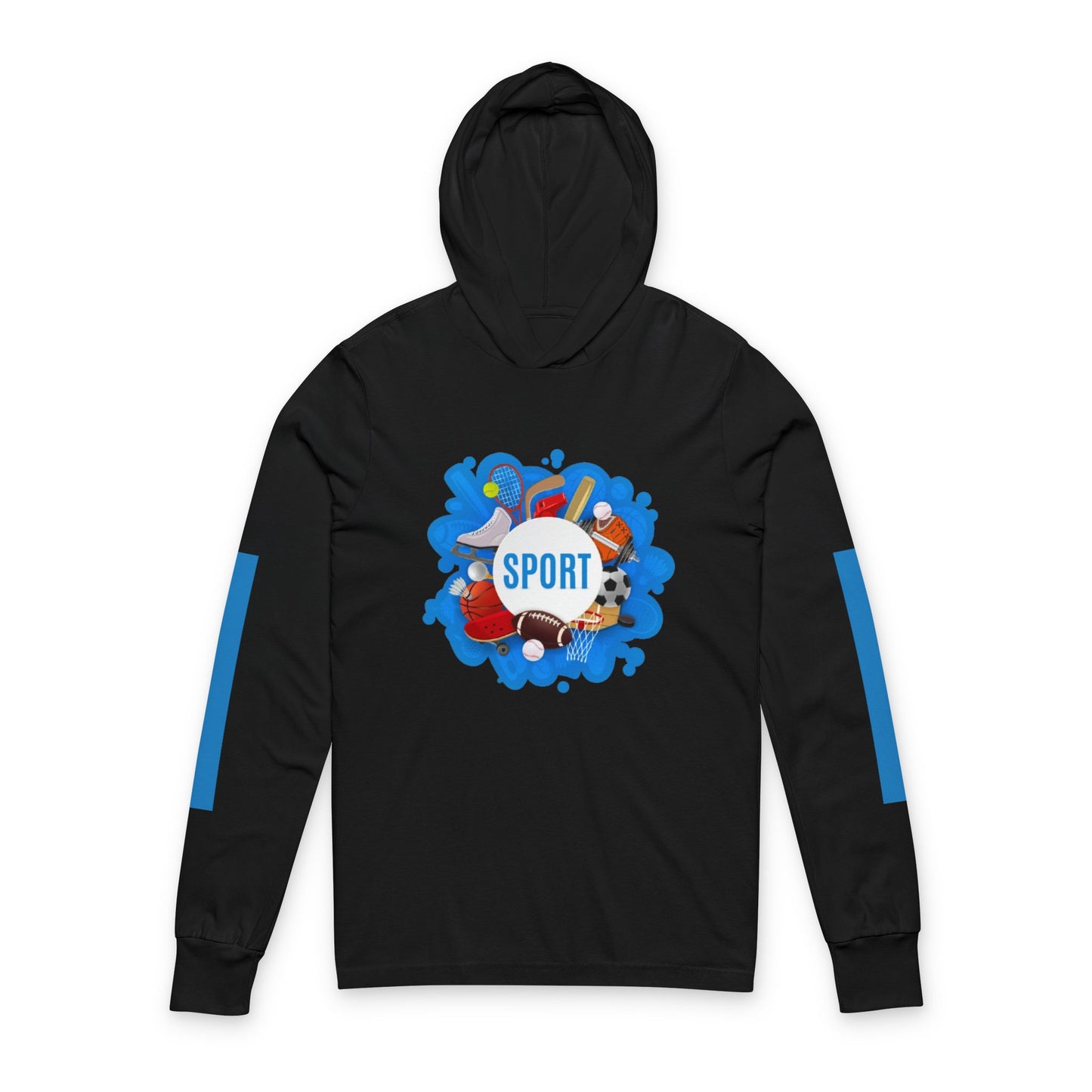 Sporty  Hooded Long Sleeve Tee - Perfect for Athletes, Active Lifestyle, Sports Events, Gifts for Him/Her, Year-round Wear