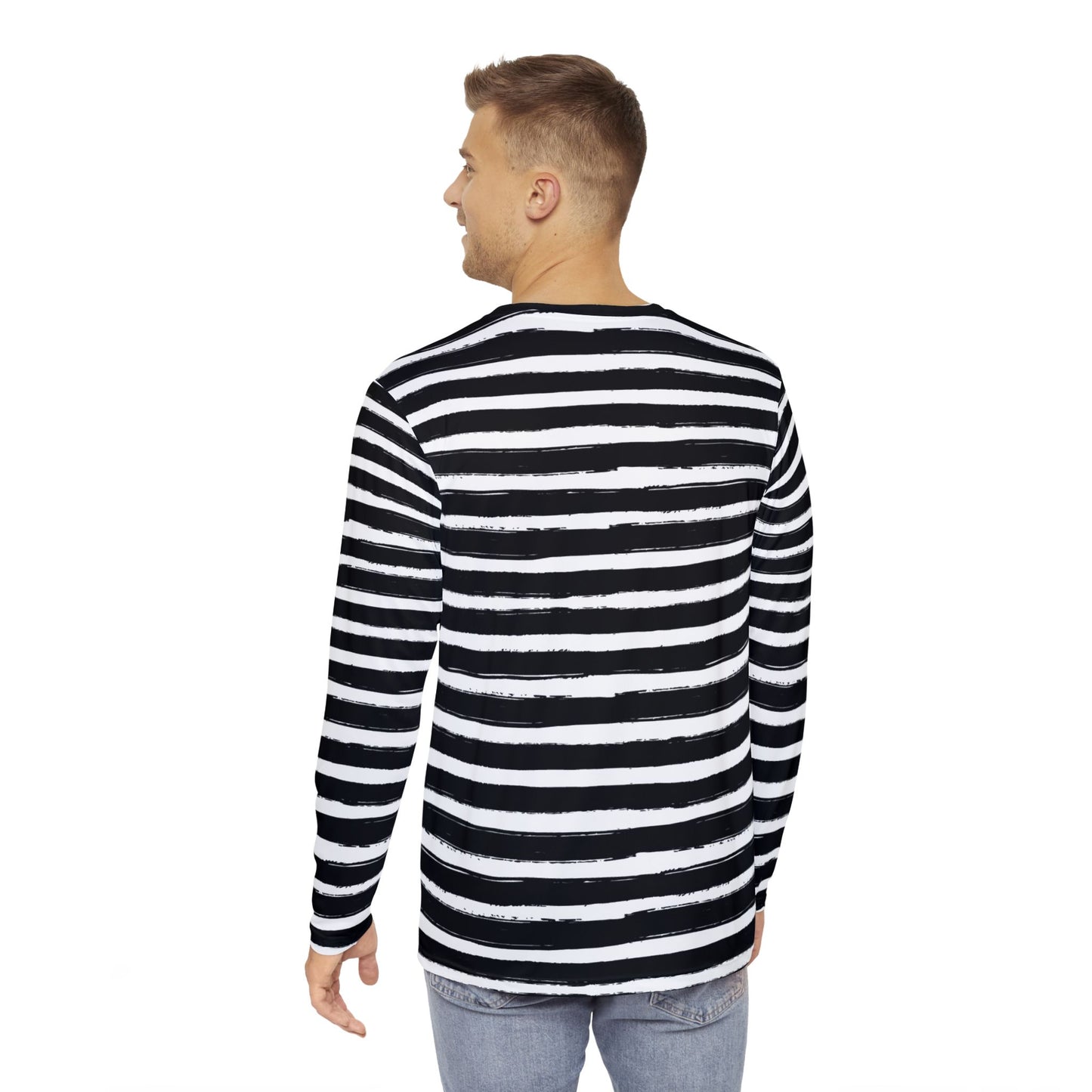Stylish Striped Long Sleeve Shirt for Men, Casual Wear, Layering Top, Ideal Gift for Any Occasion, Unique Fashion Statement