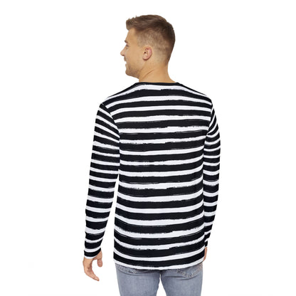 Stylish Striped Long Sleeve Shirt for Men, Casual Wear, Layering Top, Ideal Gift for Any Occasion, Unique Fashion Statement