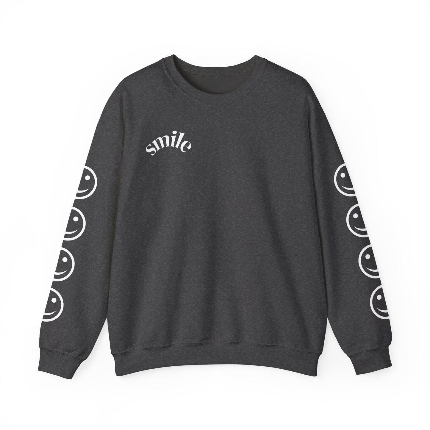 Smiley Face Crewneck Sweatshirt , Casual Wear, Gift for Friends, Cozy Layering, Everyday Comfort