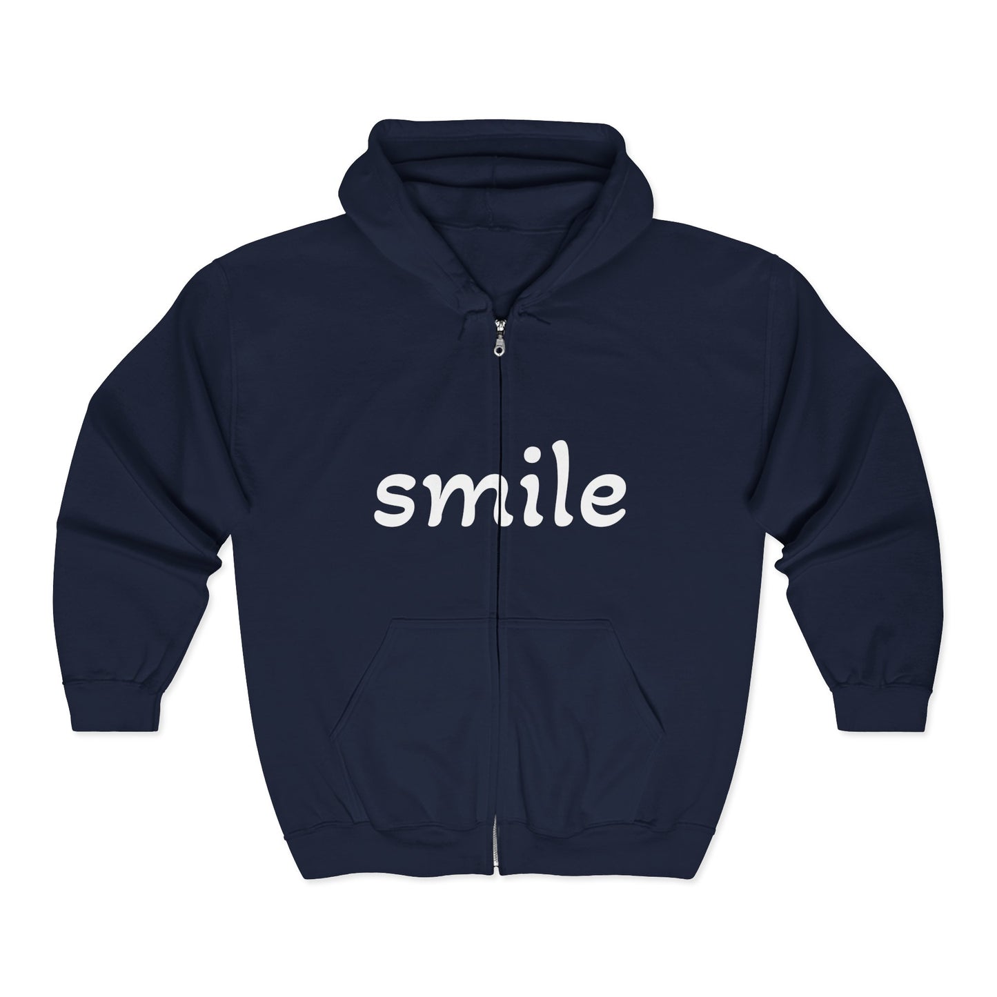 Smile  Zip Hoodie - Cozy Comfort for Everyday Style, Gift for Friends, Encouraging Apparel, Birthday or Casual Wear