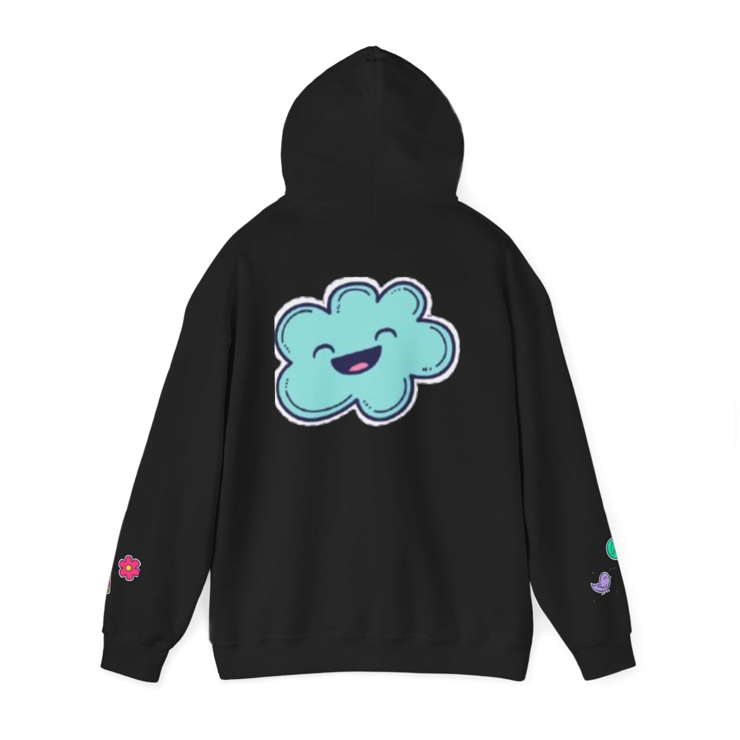 Cute Illustrated Hoodie with Flowers,  Sweatshirt for Spring, Funny Cloud Design, Gift for Teens, Cozy Casual Wear