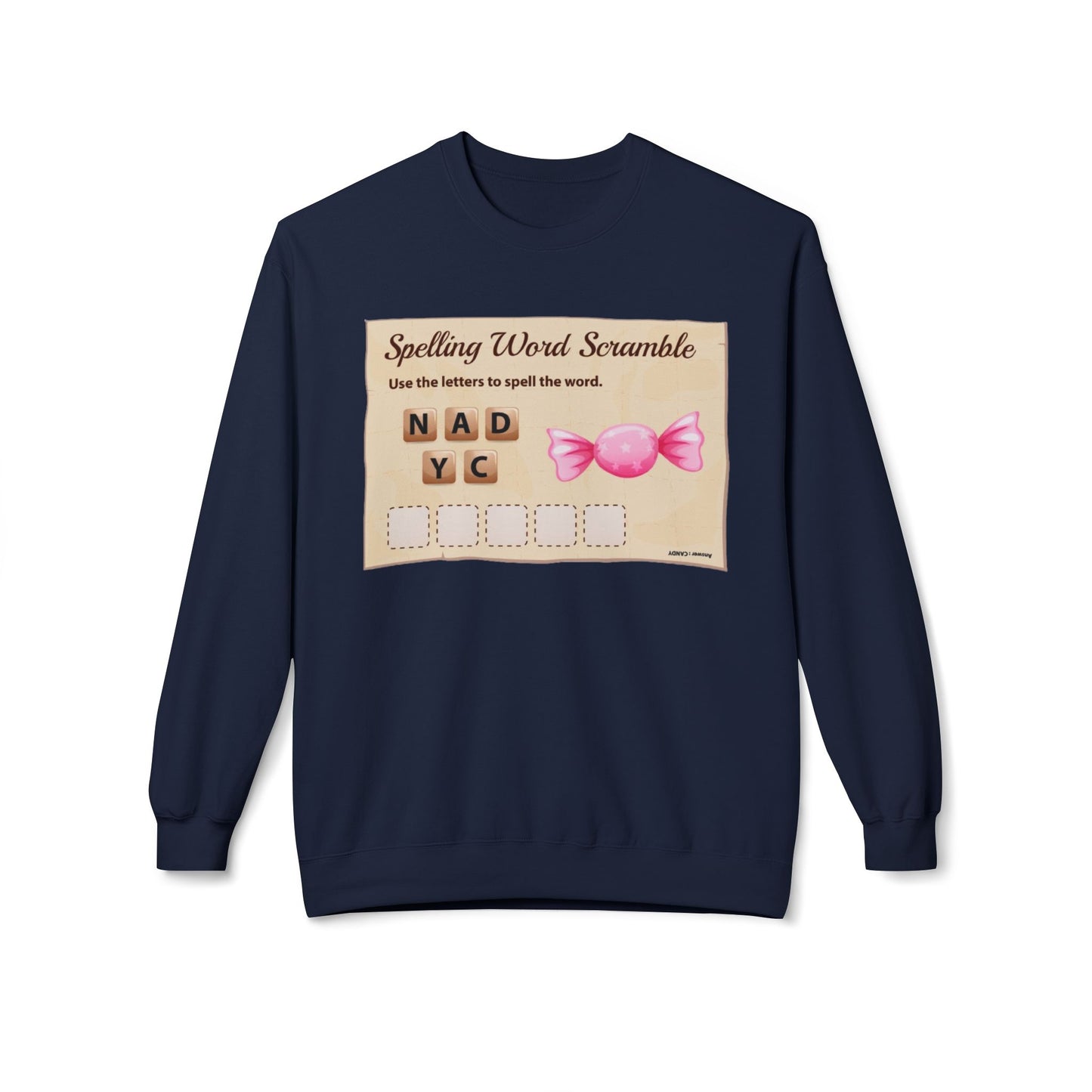 Creative Spelling Word Scramble Crewneck Sweatshirt, Fun Apparel, Unique Gift, Cozy Wear, Interactive Teaching Tool