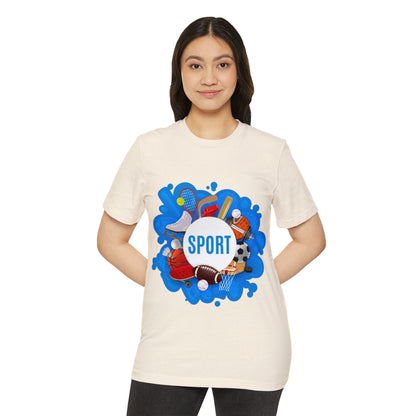 Sporty Recycled Organic T-Shirt for Active Lifestyle, Eco-Friendly Tee, Gift for Fitness Lovers, Perfect for Sports Events, Casual Wear