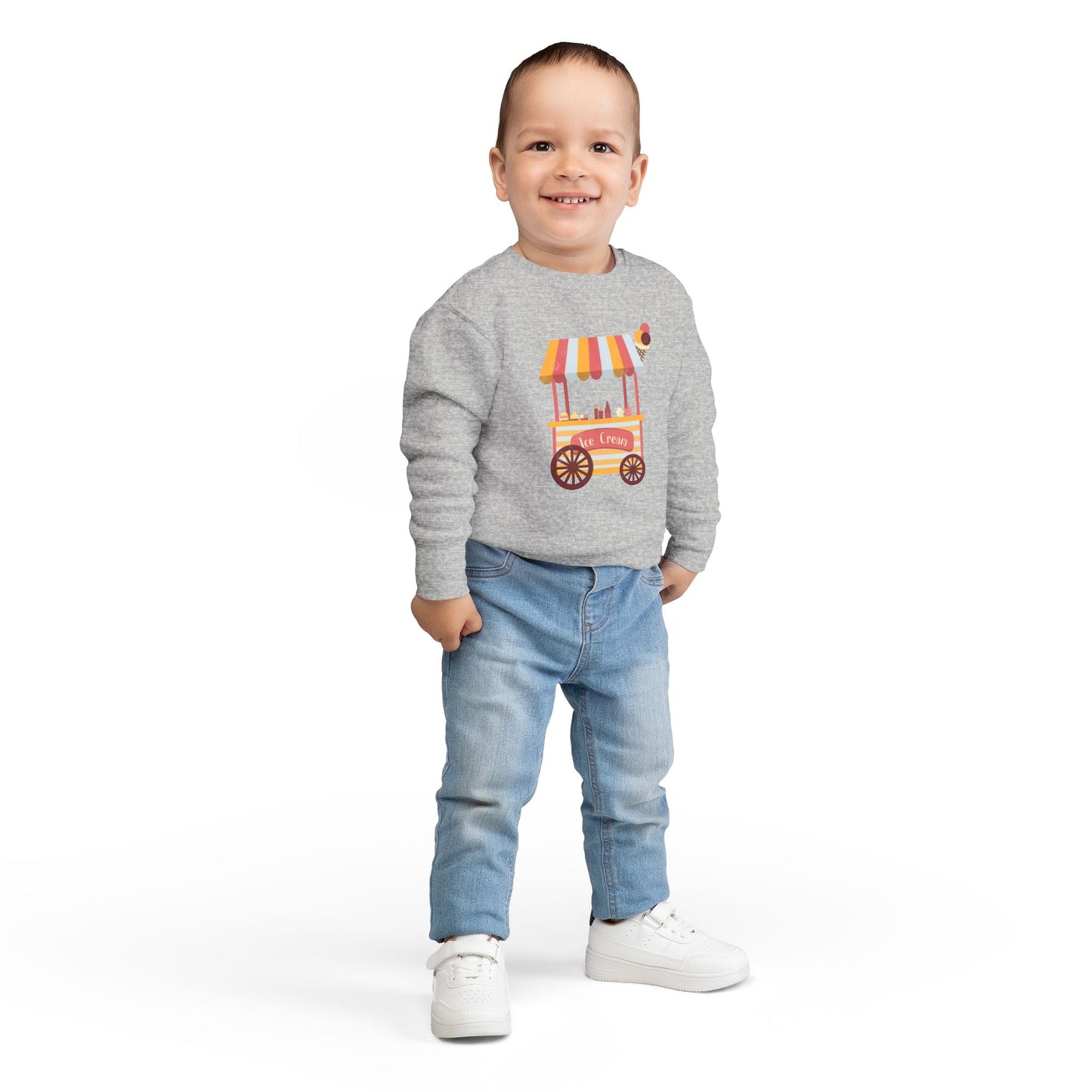 Ice Cream Stand Toddler Sweatshirt, Cute Kids Pullover, Summer Outfit, Gift for Birthday, Ice Cream Party Apparel