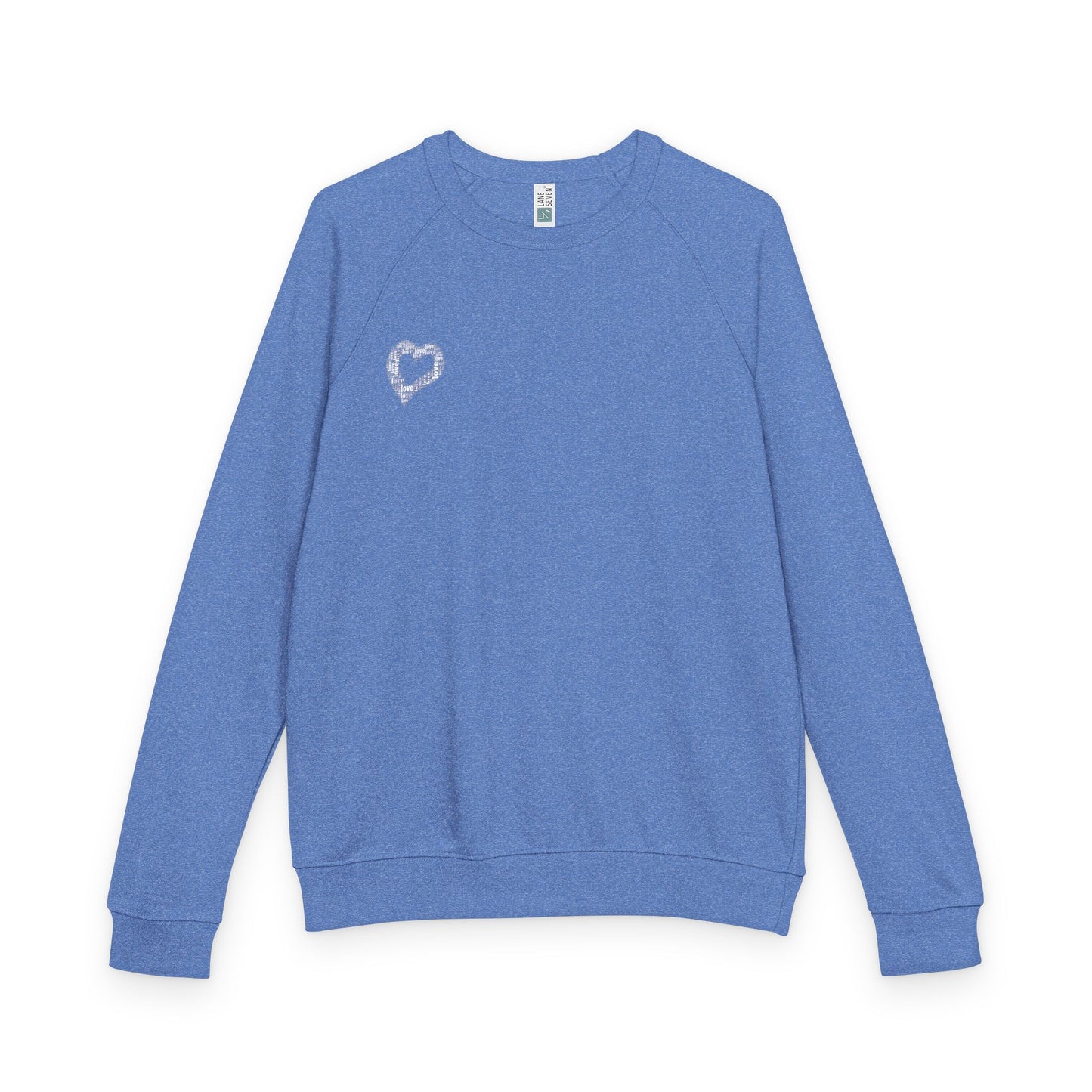 Cozy Love Heart Raglan Crewneck Sweatshirt, Pullover, Gift for Him/Her, Casual Wear, Valentine's Day Gift, Year-Round Comfort