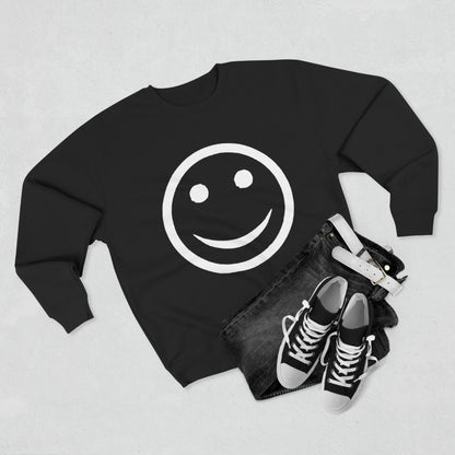 Happy Face Crewneck Sweatshirt, Cozy Gift for Friends, Casual Style, Everyday Wear, Fun Mood Boost
