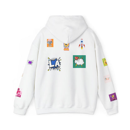 Colorful Graphic Hoodie, Fun Streetwear Sweatshirt,  Fashion, Casual Wear, Unique Gift, Trendy Apparel