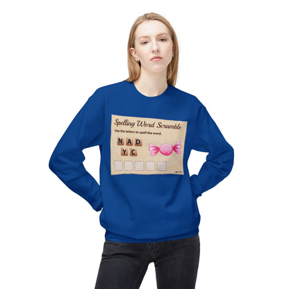 Creative Spelling Word Scramble Crewneck Sweatshirt, Fun Apparel, Unique Gift, Cozy Wear, Interactive Teaching Tool