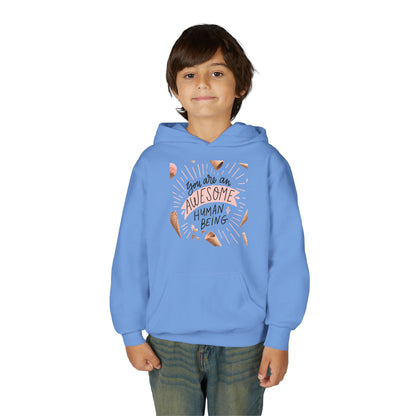 Youth Inspirational Hoodie - You Are An Awesome Human Being, Perfect Gift for Teens, Motivational Sweatshirt, Birthday Present