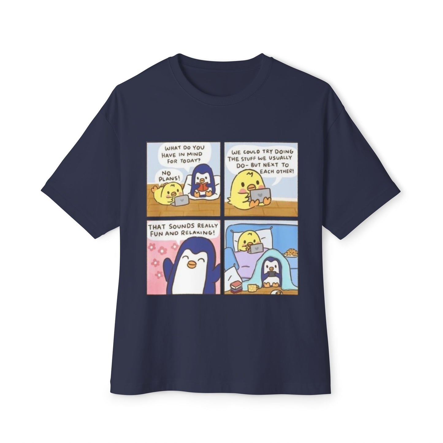 Cute Penguin Graphic Tee, Funny Animal Oversized T-Shirt, Cartoon Lovers Gift, Casual Summer Wear, Cozy Lounge Top