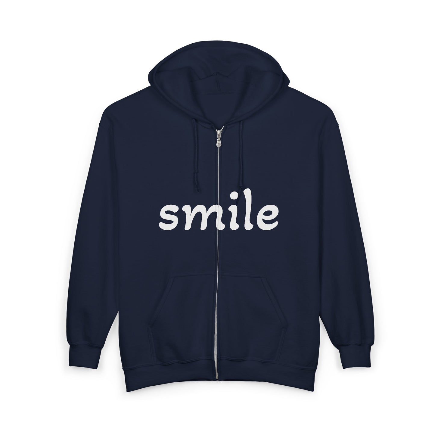 Smile  Zip Hoodie - Cozy Comfort for Everyday Style, Gift for Friends, Encouraging Apparel, Birthday or Casual Wear