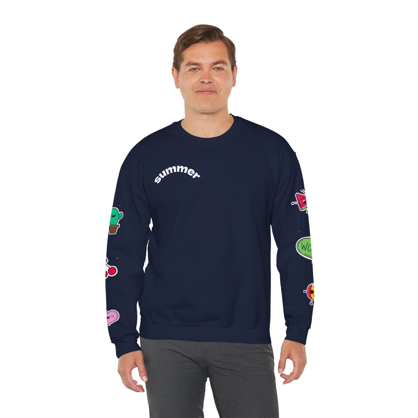 Cool Summer Vibes  Crewneck Sweatshirt, Lightweight Casual Wear, Summer Fashion, Gift for Friends, Sunny Day Outfits, Trendy Apparel