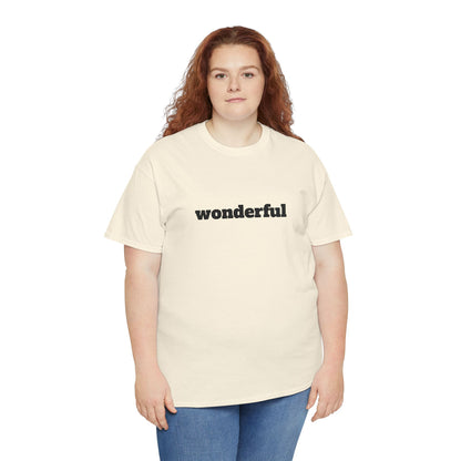 Wonderful Vibes  Heavy Cotton Tee, Casual Graphic Tee, Gift for Friends, Positive Affirmation Shirt, Everyday Wear, Birthday Gift
