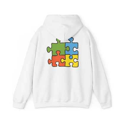 Colorful Puzzle Piece Hoodie for Creative Minds, Perfect for Gifts, Cozy Sweatshirt for Everyday Wear,
