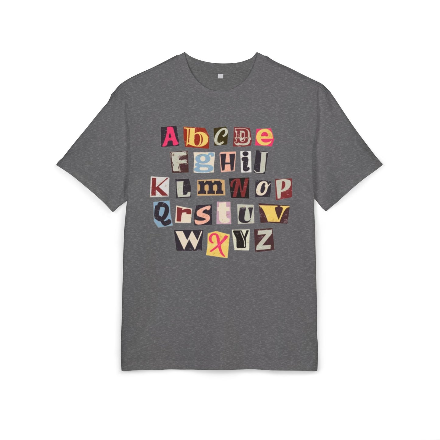 Playful Alphabet Oversize Tee, Comfortable Graphic Shirt, Casual Wear, Gift for Kids and Adults, Fun T-Shirt for Any Occasion