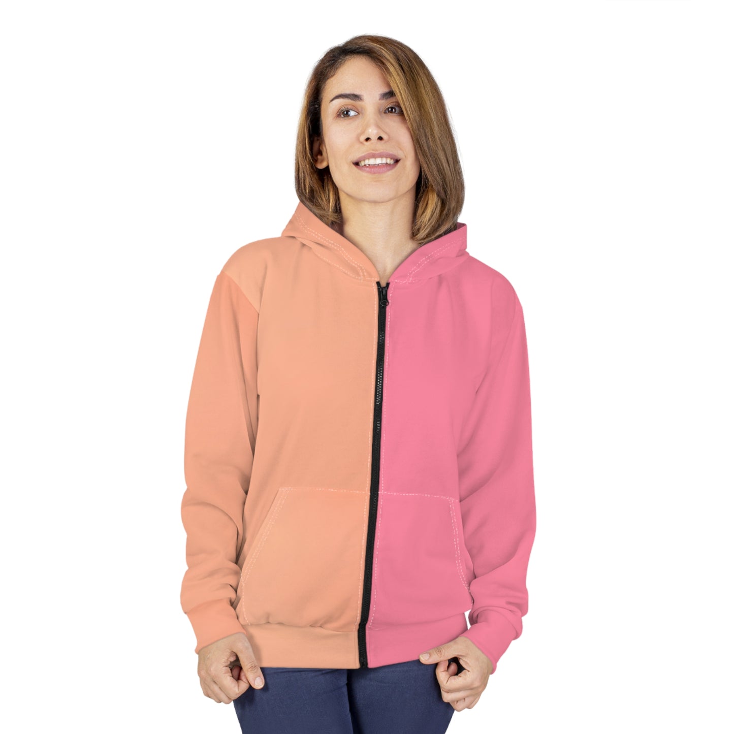 Colorful  Zip Hoodie - Trendy Layer for Casual Style, Perfect for Cozy Days, Friendship Gifts, Year-Round Comfy Wear, [...]
