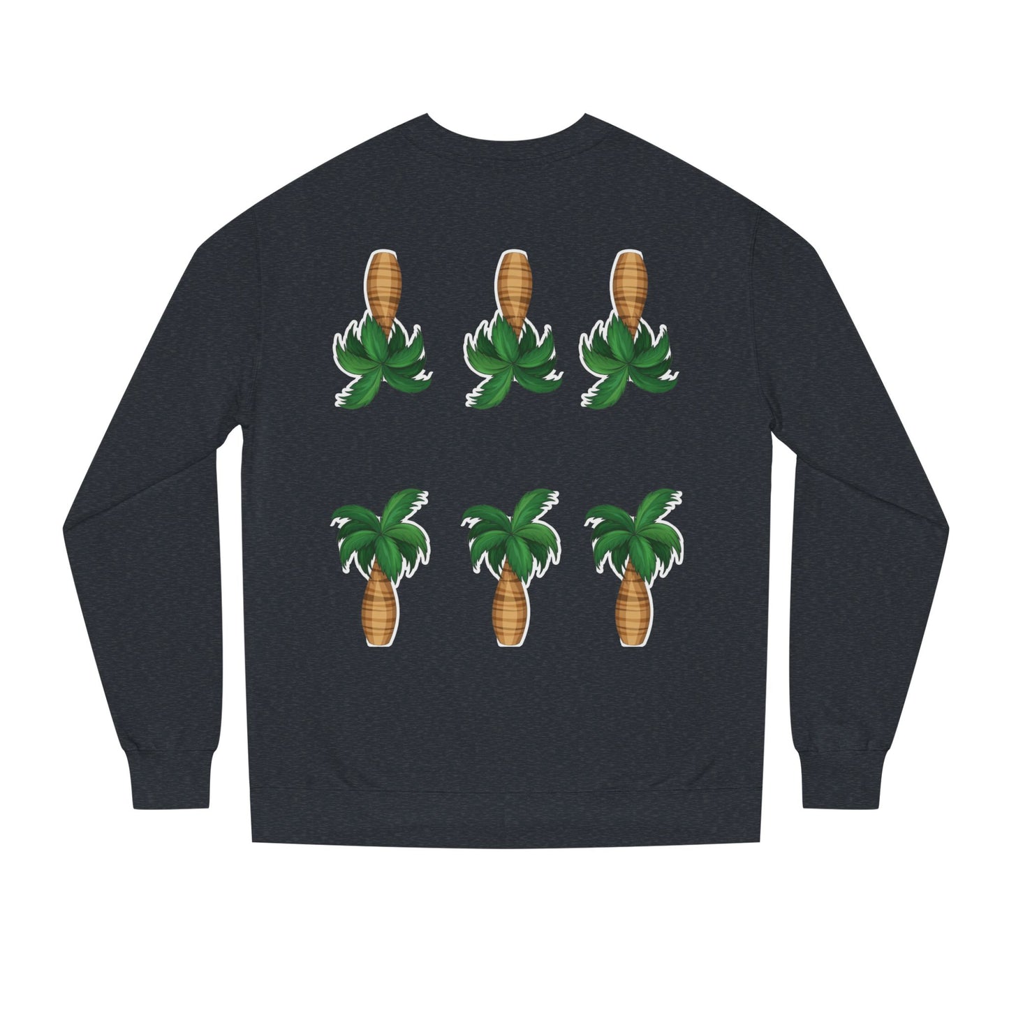 Palm Tree Crew Neck Sweatshirt, Casual Wear, Beach Vibes Apparel, Everyday Comfort, Gift for Him or Her