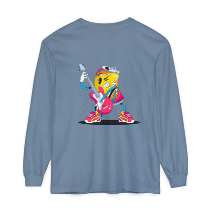 Rock Star  Long Sleeve Tee, Garment-Dyed Shirt for Music Lovers, Streetwear, Concert Casual, Unique Gift Idea